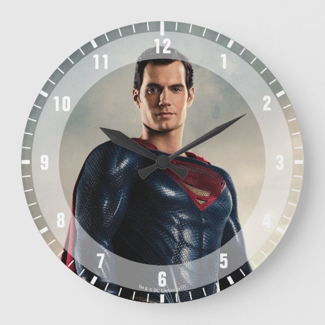 Grande Horloge Ronde Ligue de la justice| Superman On Battlefield (Recto)