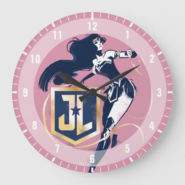 Grande Horloge Ronde Ligue de la justice| Wonder Woman & JL Icon Pop Ar (Recto)