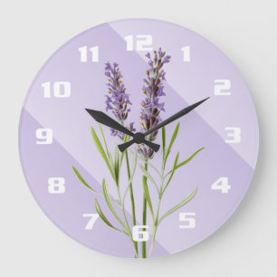 Grande Horloge Ronde Lila Douce et Élégante