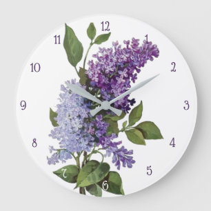 Grande Horloge Ronde Lilacs frais - French Country Home Décor