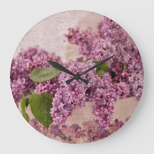 Grande Horloge Ronde Lilas dans une boîte victorienne de casquette (Recto)