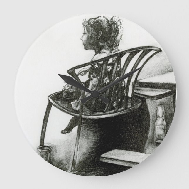 Grande Horloge Ronde L'imagination nourrit ma réalité (Recto)