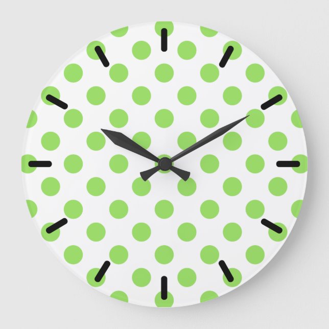 Grande Horloge Ronde Lime et pois blancs (Recto)