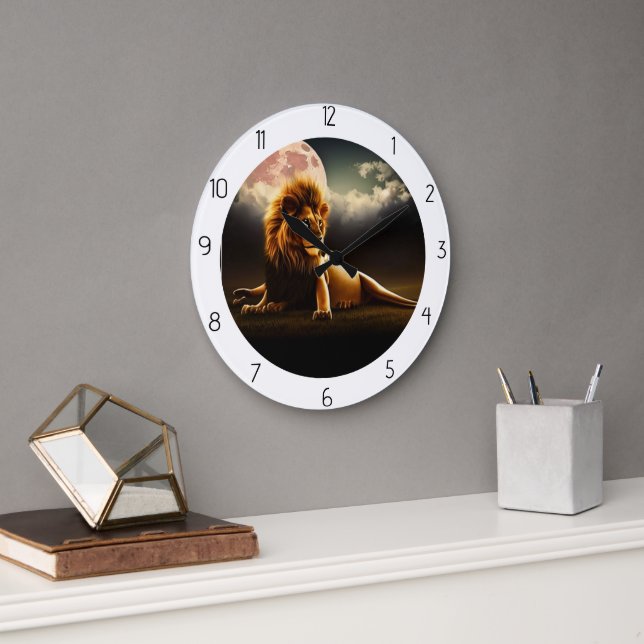 GRANDE HORLOGE RONDE LION (Bureau)