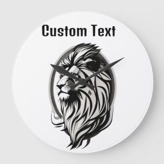 Grande Horloge Ronde lion personnalisable