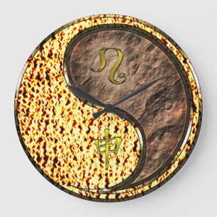 Grande Horloge Ronde Lion & Singe Terreux