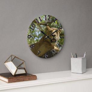 Grande Horloge Ronde Lioness looking From Tree Clock