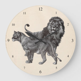 Grande Horloge Ronde Lions vintages