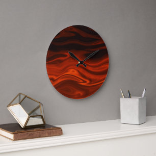 Grande Horloge Ronde Liquid Fire par Shirley Taylor