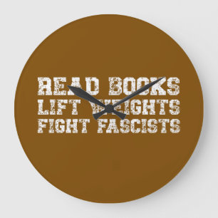 Grande Horloge Ronde Lisez des livres Soulevez des poids Combattez les