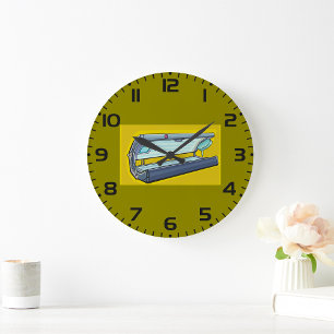 Grande Horloge Ronde Lit de bronzage Retro Spa
