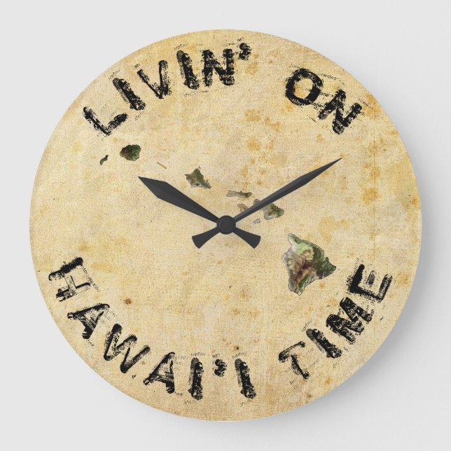 GRANDE HORLOGE RONDE LIVING ON HAWAIIAN TIME LARGE CLOCK (Recto)