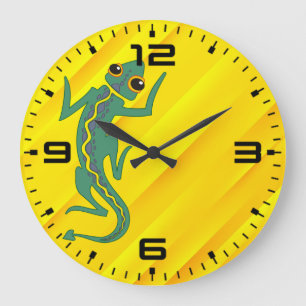 Grande Horloge Ronde Lizard vert Buggi Clipart Artistique-27847