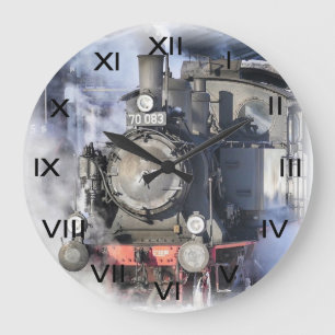 Grande Horloge Ronde Locomotive à vapeur