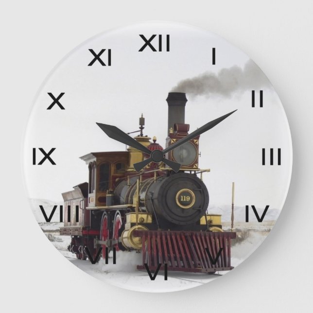 Grande Horloge Ronde Locomotive à vapeur (Recto)