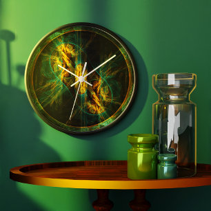 Grande Horloge Ronde L'oeil de la jungle Art Abstrait