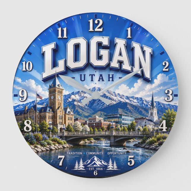 Grande Horloge Ronde Logan Utah Mountain (Recto)