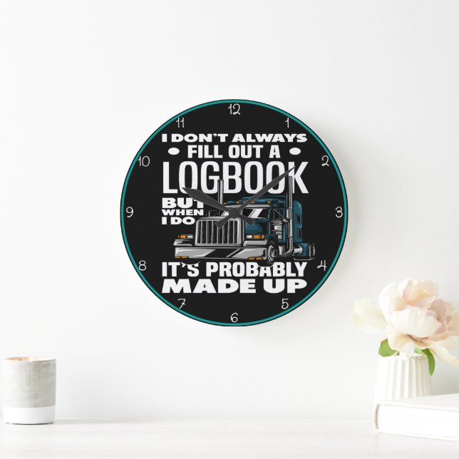 Grande Horloge Ronde Logbook Made up Trucker's Humorisore Turquoise (Maison)