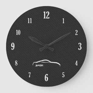 Grande Horloge Ronde Logo blanc du traçage 350Z