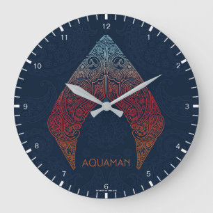 Grande Horloge Ronde Logo d'Aquaman   Paisley Aquaman