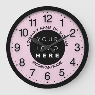 Grande Horloge Ronde Logo de Company Abstract Pink Pastel SPA Nom Sloga