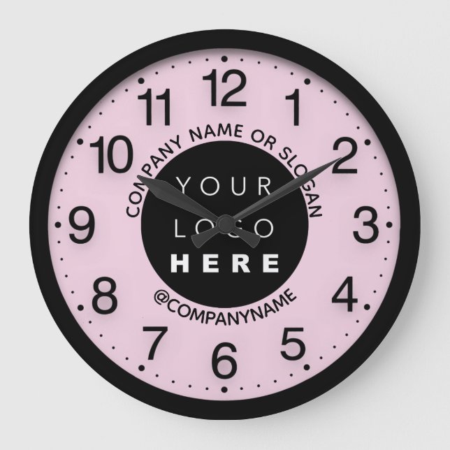 Grande Horloge Ronde Logo de Company Abstract Pink Pastel SPA Nom Sloga (Recto)