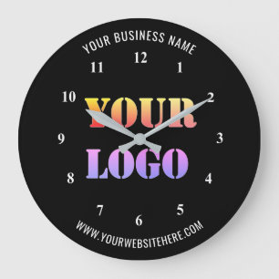Grande Horloge Ronde Logo de Custom