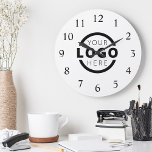 Grande Horloge Ronde Logo de Custom Company<br><div class="desc">Add your custom corporate logo to create a wall clock. Makes a great promotional giveaway or corporate gift for customers,  vendor,  employees or other special people. choose from different clock shapes and sizes. No minimum quantity,  no setup fees.</div>