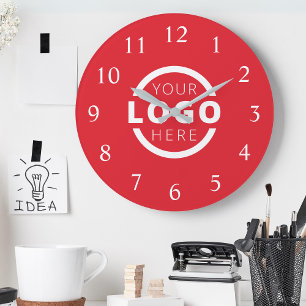 Grande Horloge Ronde Logo de Custom Company