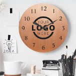 Grande Horloge Ronde Logo de Custom Company<br><div class="desc">Add your custom corporate logo to create a wall clock. Makes a great promotional giveaway or corporate gift for customers,  vendor,  employees or other special people. choose from different clock shapes and sizes. No minimum quantity,  no setup fees.</div>