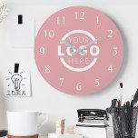 Grande Horloge Ronde Logo de Custom Company<br><div class="desc">Add your custom corporate logo to create a wall clock. Makes a great promotional giveaway or corporate gift for customers,  vendor,  employees or other special people. choose from different clock shapes and sizes. No minimum quantity,  no setup fees.</div>