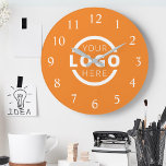 Grande Horloge Ronde Logo de Custom Company<br><div class="desc">Add your custom corporate logo to create a wall clock. Makes a great promotional giveaway or corporate gift for customers,  vendor,  employees or other special people. choose from different clock shapes and sizes. No minimum quantity,  no setup fees.</div>