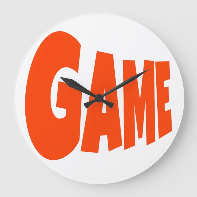 GRANDE HORLOGE RONDE LOGO DE JEU FONTS ROUGES (Recto)