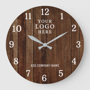 Grande Horloge Ronde Logo de l'entreprise Bois d'entreprise Marque d'en