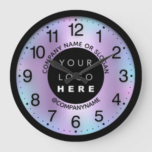 Grande Horloge Ronde Logo de l'entreprise Pink violet Nom du violet Slo