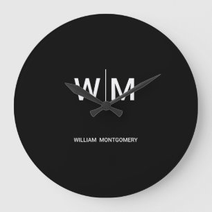 Grande Horloge Ronde Logo de marque noire Entreprise