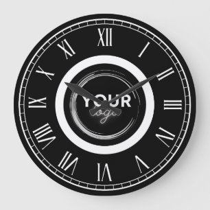 Grande Horloge Ronde Logo de société personnalisé