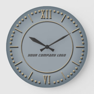 Grande Horloge Ronde LOGO DE VOTRE ENTREPRISE, personnalisé, ajoutez v
