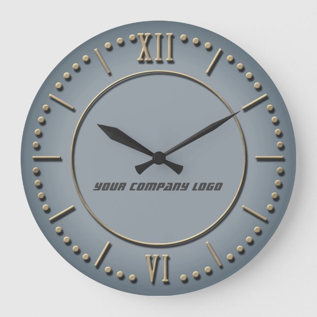 Grande Horloge Ronde LOGO DE YOUR COMPANY, personalized,add your text (Recto)