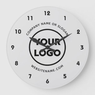 Grande Horloge Ronde Logo d'entreprise personnalisé et Arrière - plan g