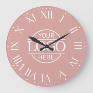 Grande Horloge Ronde Logo d'entreprise personnalisé Marque Moderne Pous