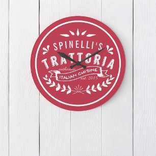 Grande Horloge Ronde Logo du restaurant italien Trattoria Your