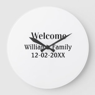 Grande Horloge Ronde logo monogramme minimaliste simple personnalisé bo