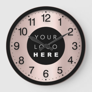 Grande Horloge Ronde Logo personnalisé de vidage Rose minimalisme d'ent