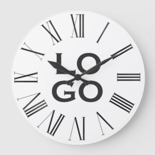 Grande Horloge Ronde Logo personnalisé d'entreprise ou d'affaires sur f