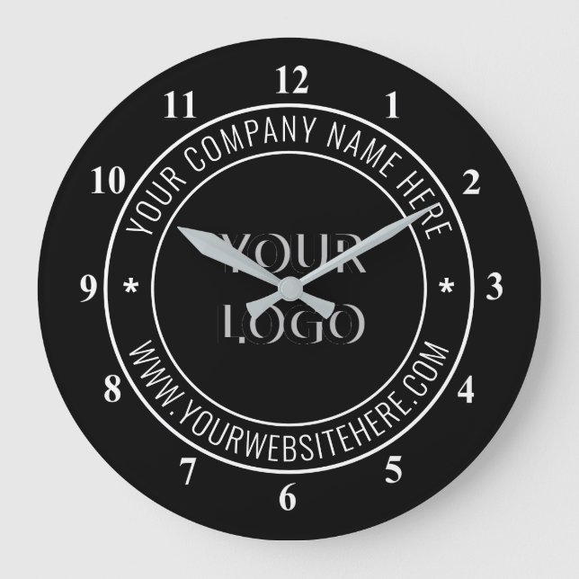 Grande Horloge Ronde Logo Personnalisé Votre Timbre Bureau D'Affaires P (Recto)