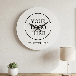Grande Horloge Ronde Logo Promotionnel Personnalisé – Aucune Commande M
