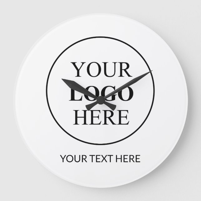 Grande Horloge Ronde Logo promotionnel personnalisé - Pas de commande m (Recto)
