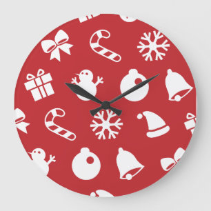 Grande Horloge Ronde Lolailo 12 Joyeux Noël/Feliz Navidad