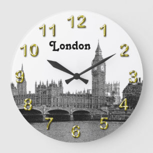 Grande Horloge Ronde London England UK Skyline Etched
